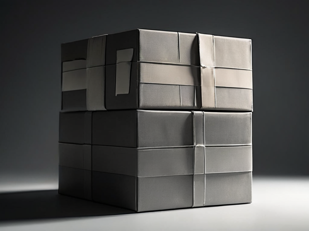 Two date stamps on sealed archive boxes, one aligned and one misaligned, on a gray studio surface.