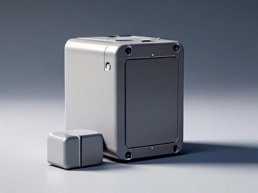 Blank data blocks stacked beside a portable drive and small gauge prop, suggesting cleanup preparation.